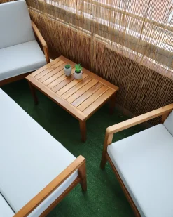 Set da giardino con tavolo 4 posti PALLANO Legno d'acacia Tortora