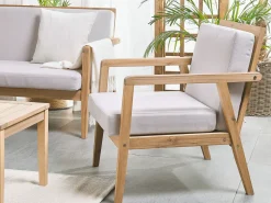 Set da giardino con tavolo 4 posti PALLANO Legno d'acacia Tortora