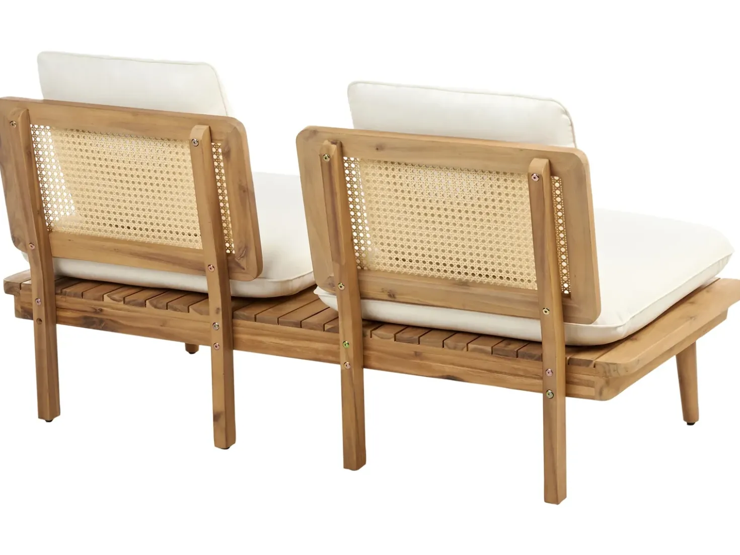 Set da giardino con tavolo 4 posti ACCADIA Legno di acacia certificato Beige chiaro