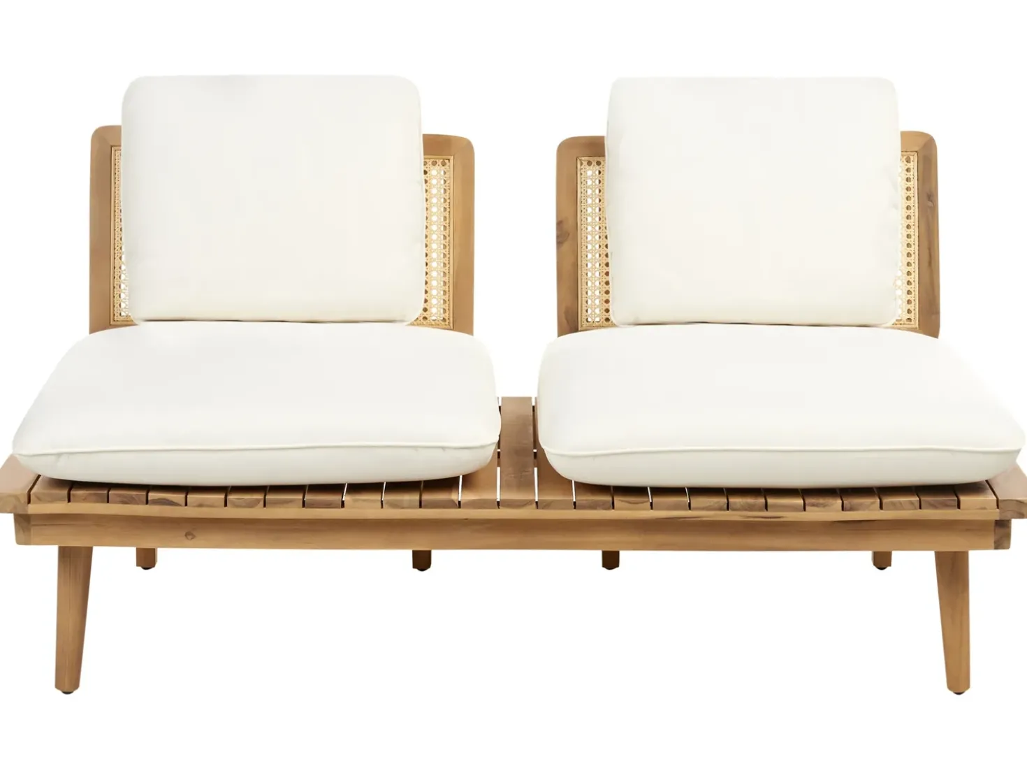 Set da giardino con tavolo 4 posti ACCADIA Legno di acacia certificato Beige chiaro