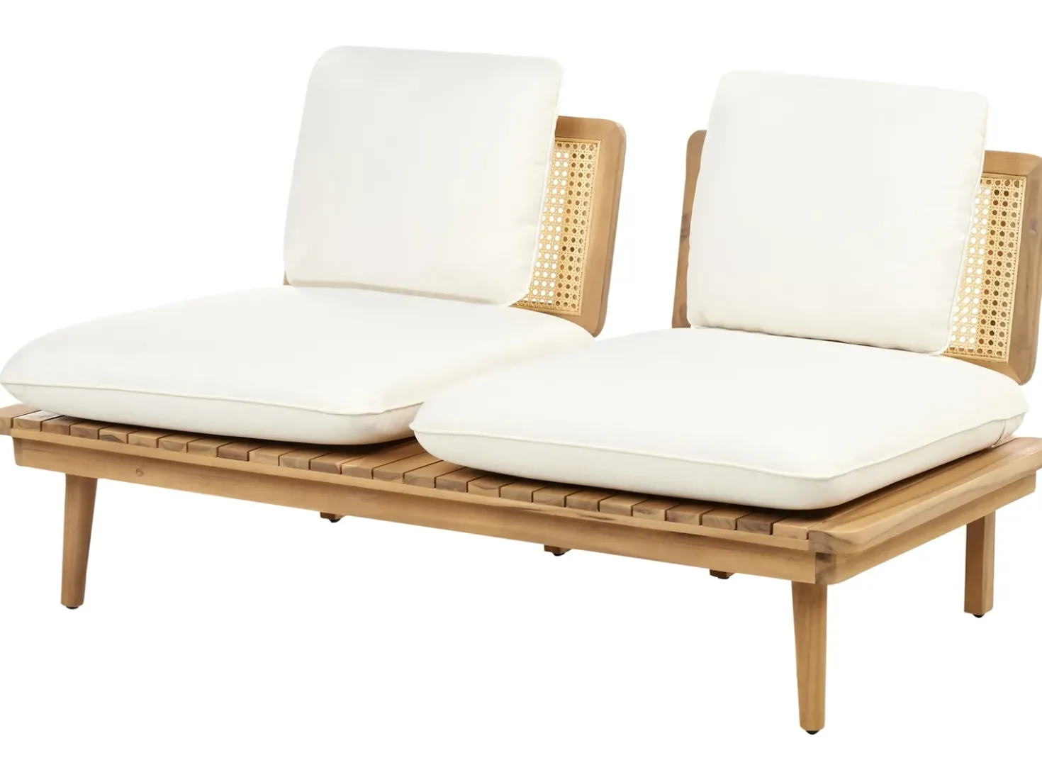 Set da giardino con tavolo 4 posti ACCADIA Legno di acacia certificato Beige chiaro