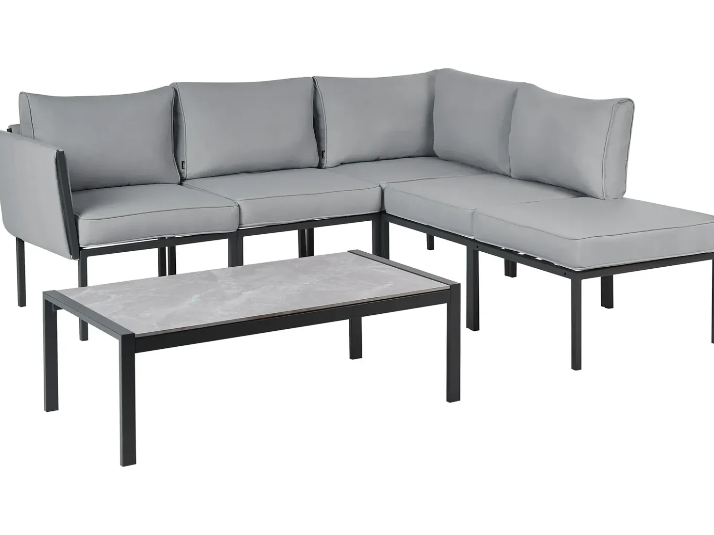 Set da giardino con tavolo 5 posti SKALA Metallo Grigio scuro