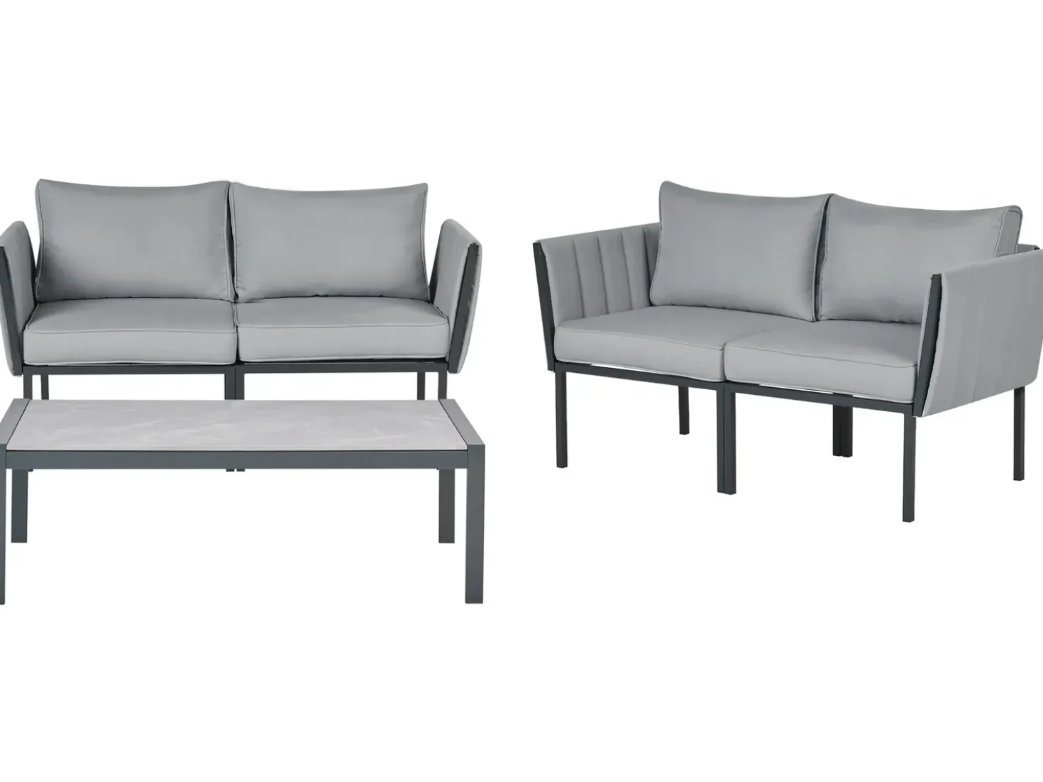 Set da giardino con tavolo 5 posti SKALA Metallo Grigio scuro