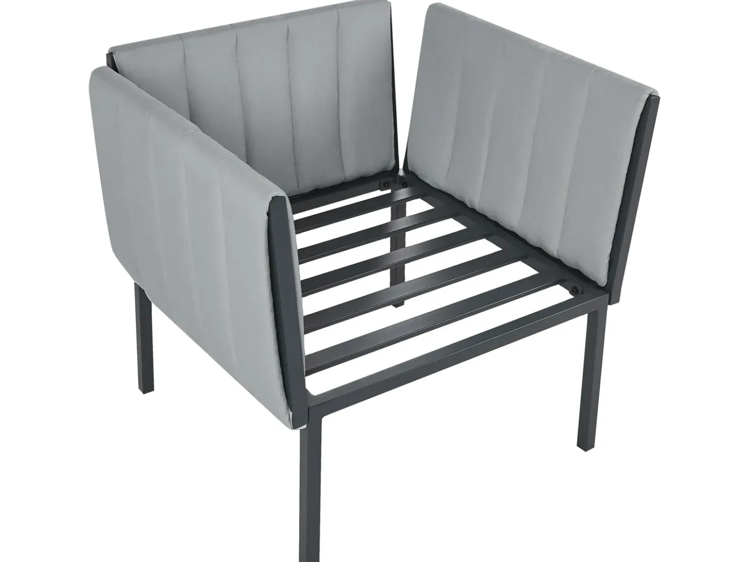 Set da giardino con tavolo 5 posti SKALA Metallo Grigio scuro