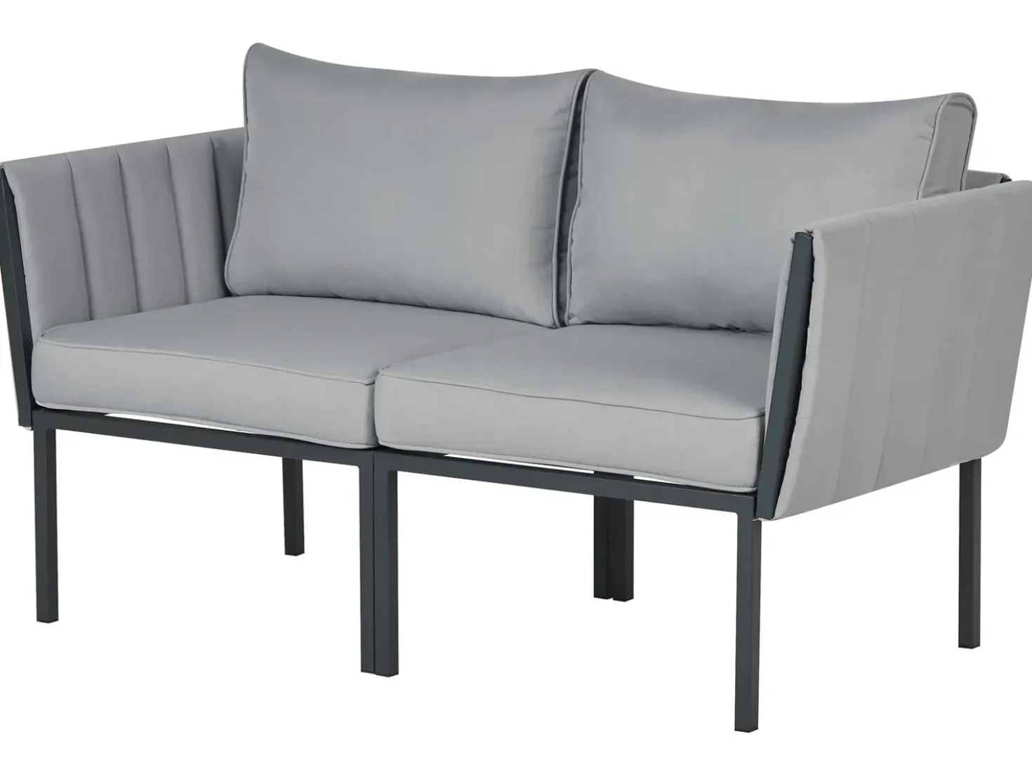 Set da giardino con tavolo 5 posti SKALA Metallo Grigio scuro