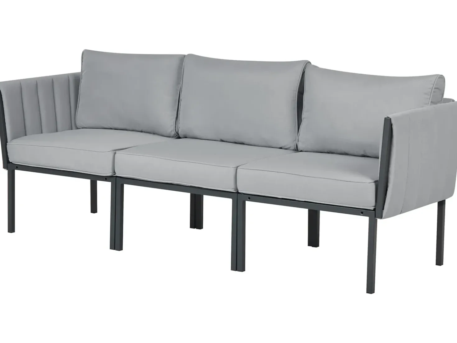 Set da giardino con tavolo 5 posti SKALA Metallo Grigio scuro