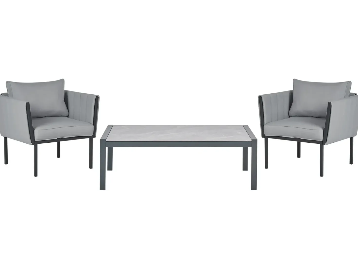 Set da giardino con tavolo 5 posti SKALA Metallo Grigio scuro