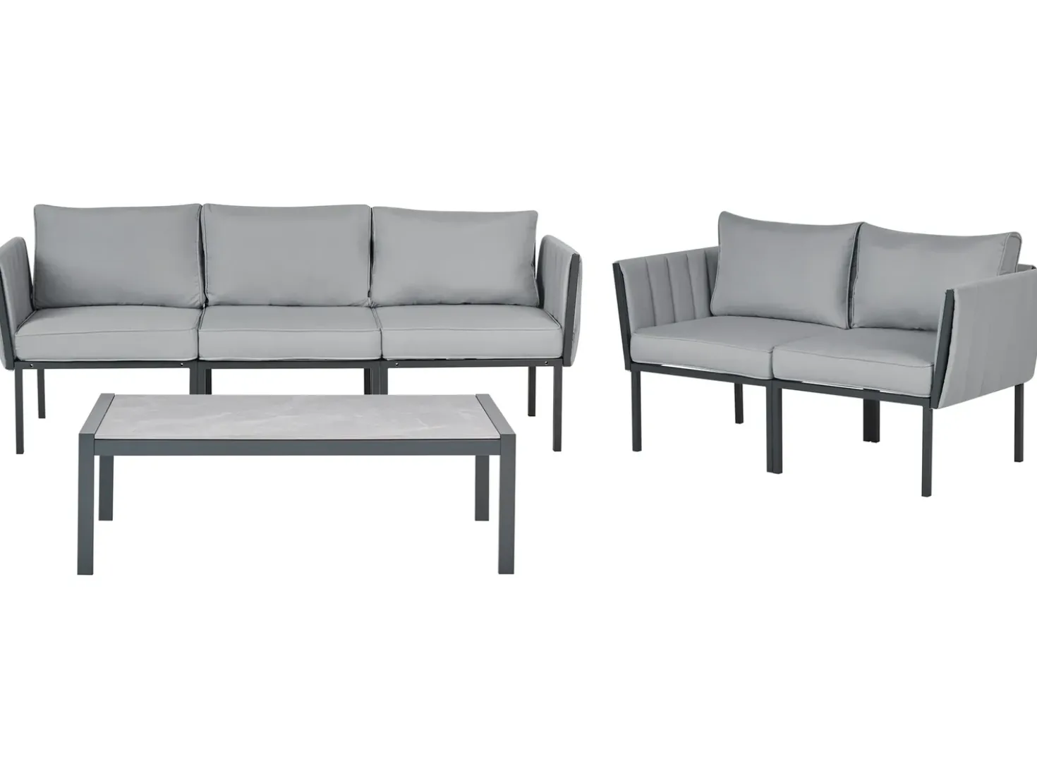 Set da giardino con tavolo 5 posti SKALA Metallo Grigio scuro
