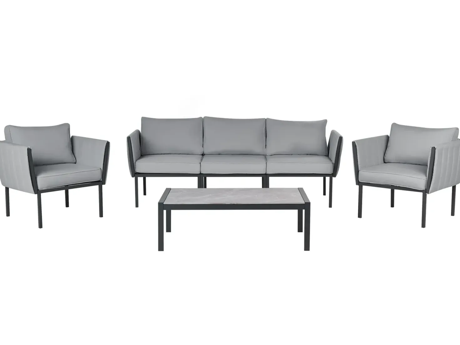 Set da giardino con tavolo 5 posti SKALA Metallo Grigio scuro