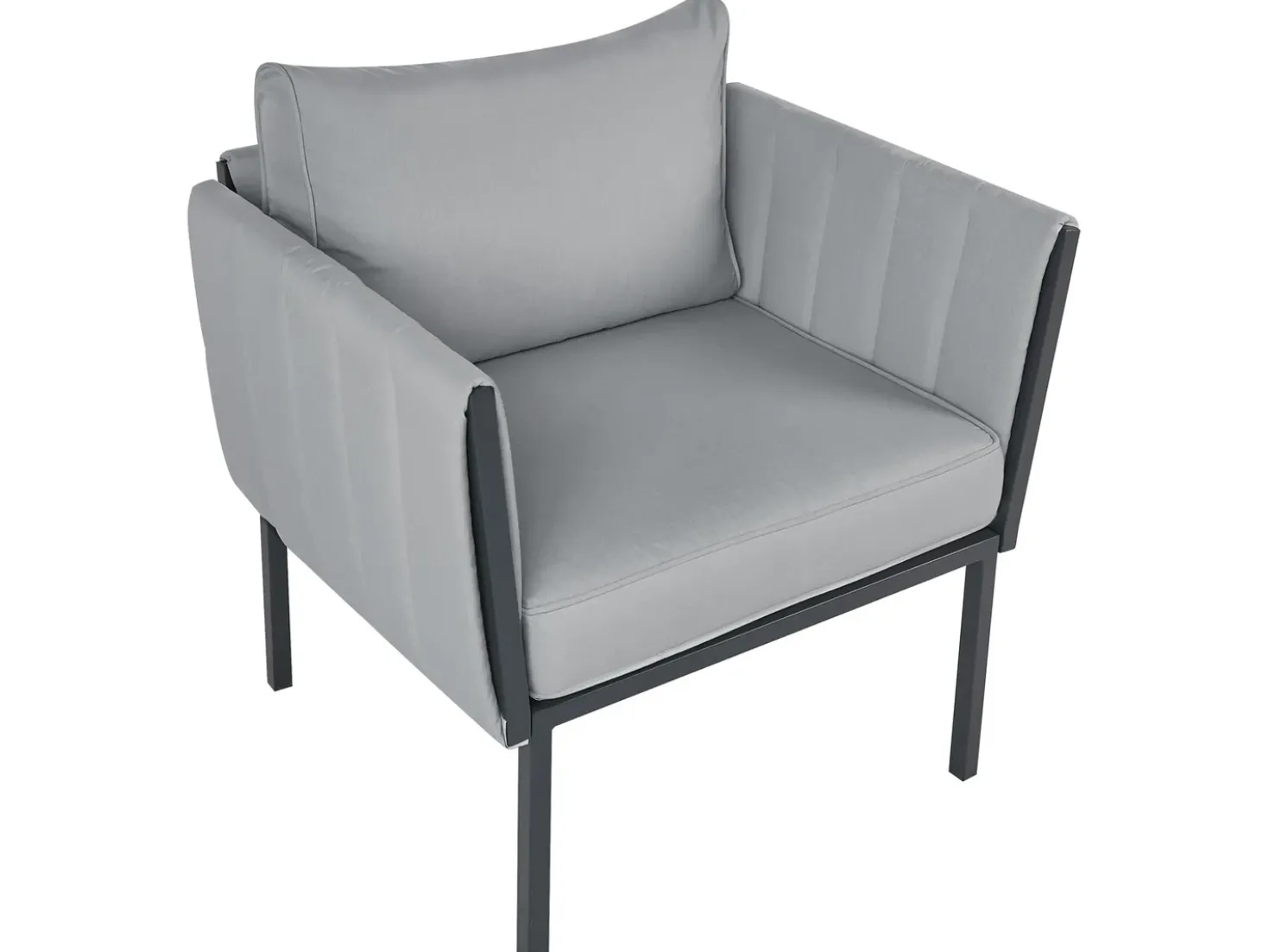 Set da giardino con tavolo 5 posti SKALA Metallo Grigio scuro