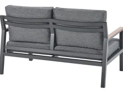 Set da giardino con tavolo 4 posti DELIA Metallo Grigio
