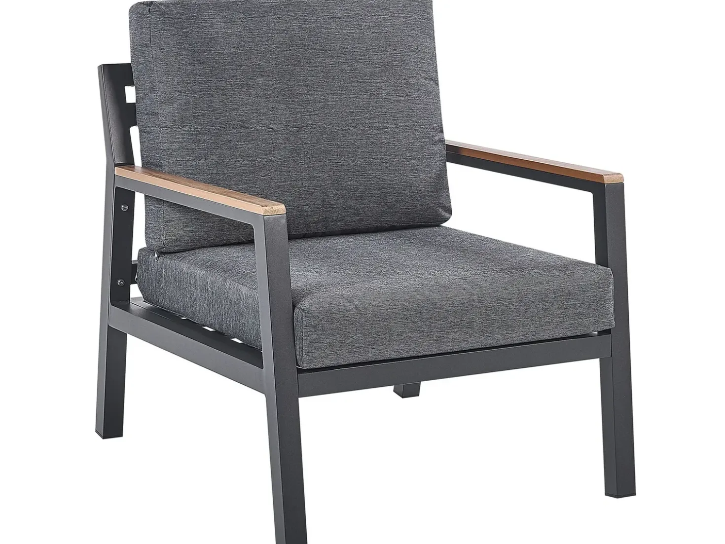 Set da giardino con tavolo 4 posti DELIA Metallo Grigio