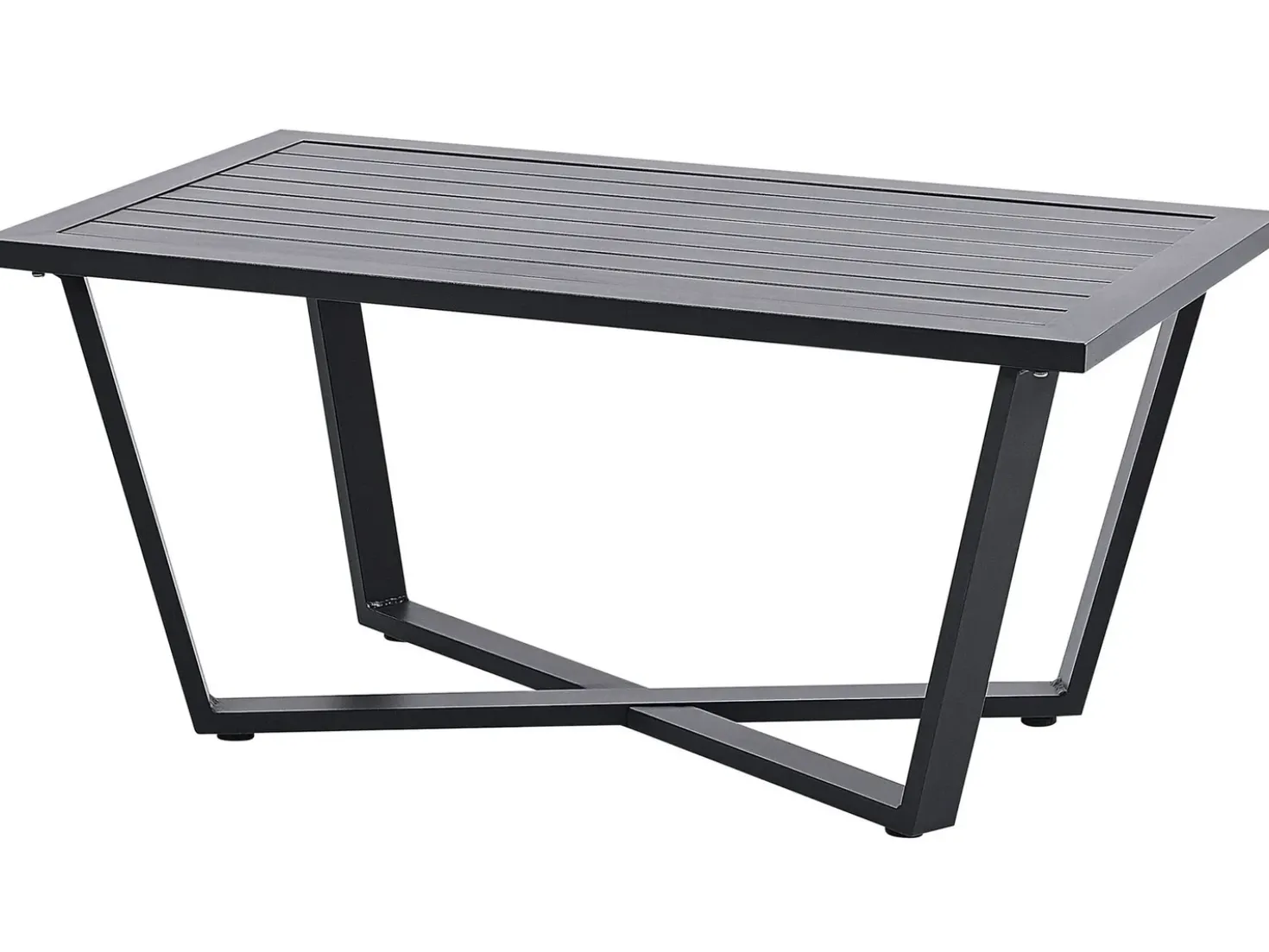 Set da giardino con tavolo 4 posti DELIA Metallo Grigio