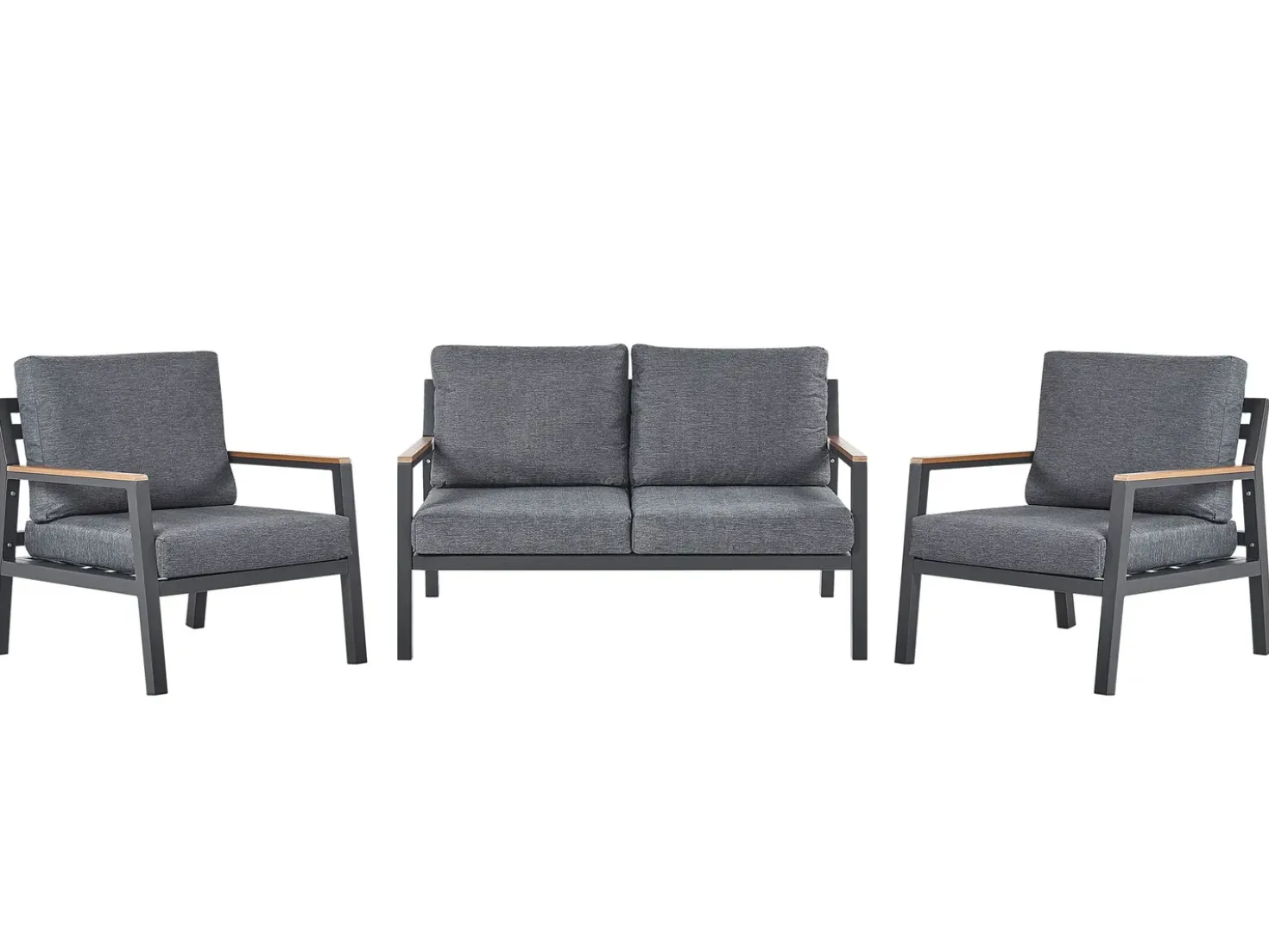 Set da giardino con tavolo 4 posti DELIA Metallo Grigio