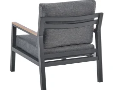 Set da giardino con tavolo 4 posti DELIA Metallo Grigio