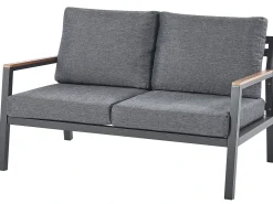 Set da giardino con tavolo 4 posti DELIA Metallo Grigio