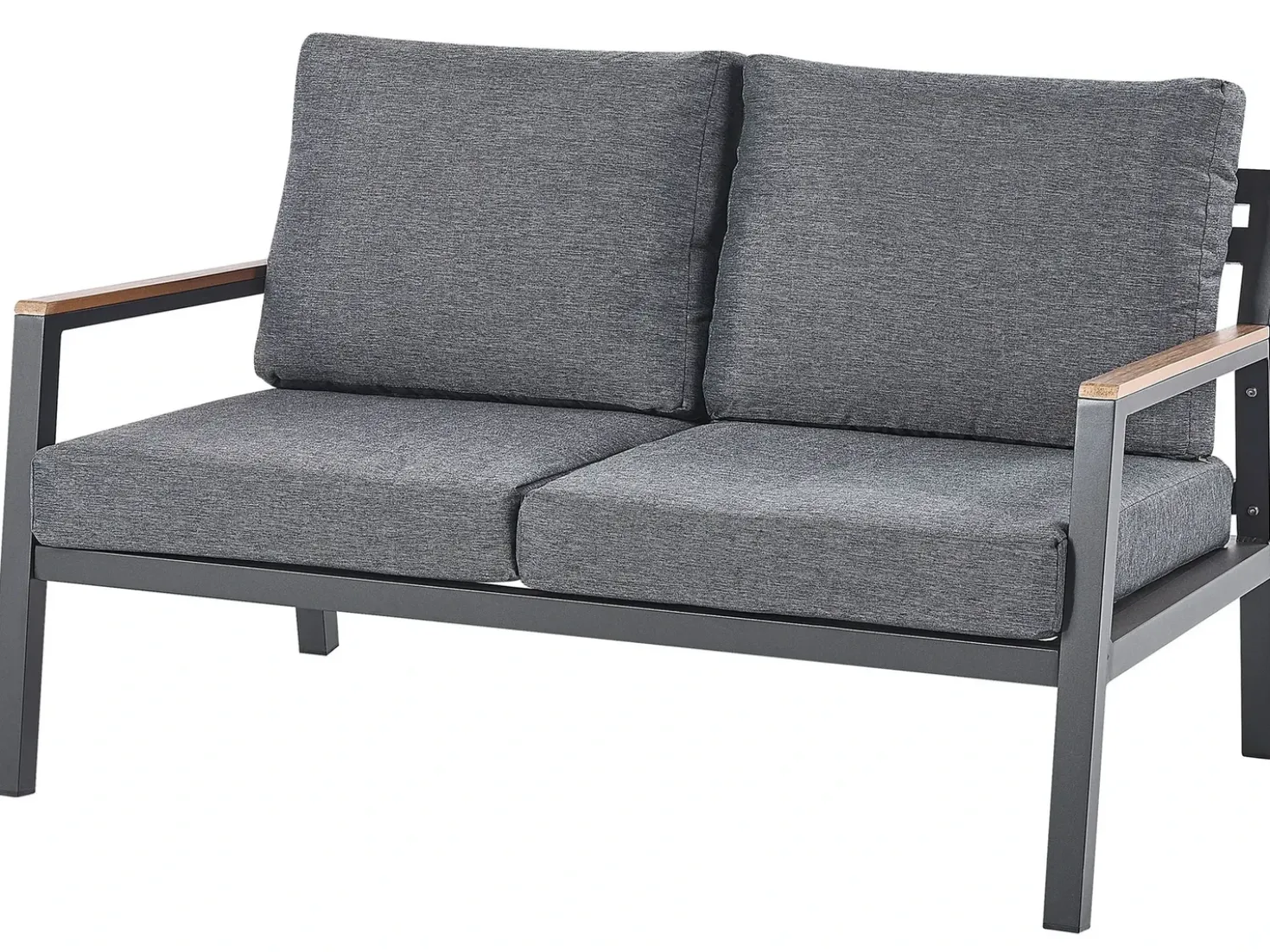 Set da giardino con tavolo 4 posti DELIA Metallo Grigio