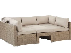 Set da giardino con tavolo 5 posti COCCOLIA Modulare Rattan sintetico (PE) Beige
