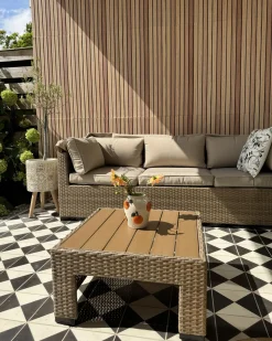 Set da giardino con tavolo 5 posti COCCOLIA Modulare Rattan sintetico (PE) Beige
