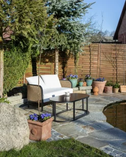 Set da giardino con tavolo 2 posti MONTEFALCO Metallo Bianco