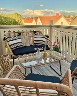 Set da giardino con tavolo 4 posti MINORI Rattan sintetico (PE) Beige