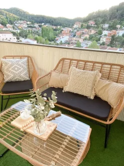 Set da giardino con tavolo 4 posti MINORI Rattan sintetico (PE) Beige