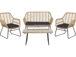 Set da giardino con tavolo 4 posti MINORI Rattan sintetico (PE) Beige