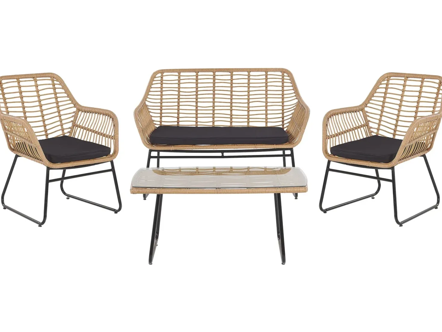Set da giardino con tavolo 4 posti MINORI Rattan sintetico (PE) Beige