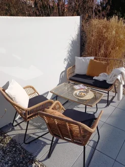 Set da giardino con tavolo 4 posti MINORI Rattan sintetico (PE) Beige