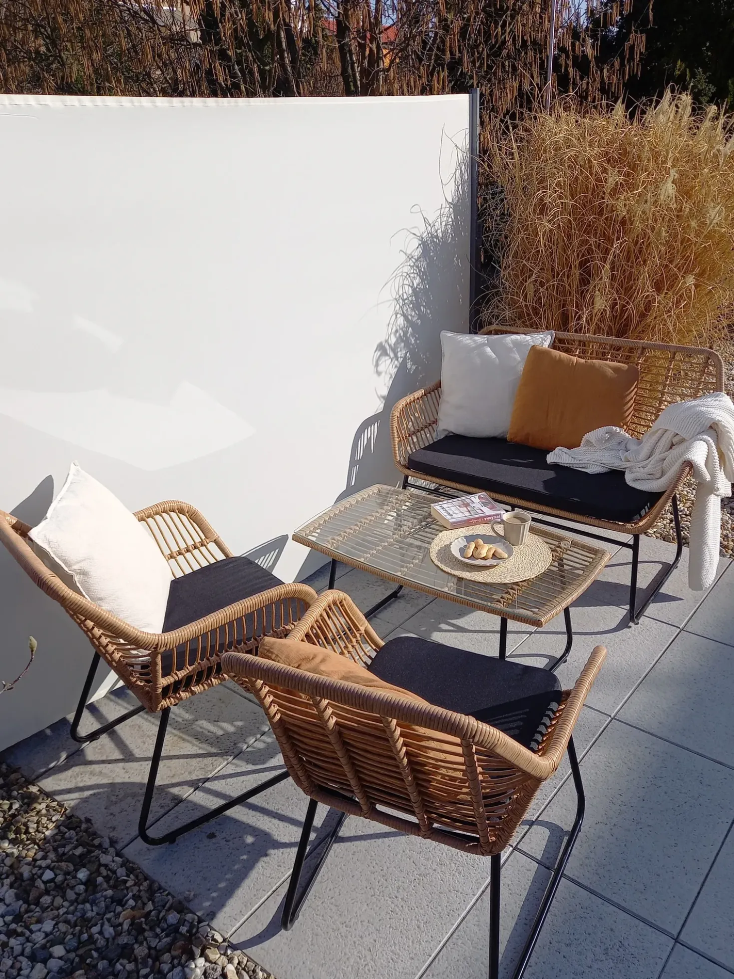 Set da giardino con tavolo 4 posti MINORI Rattan sintetico (PE) Beige