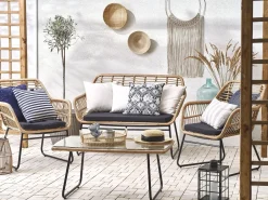Set da giardino con tavolo 4 posti MINORI Rattan sintetico (PE) Beige
