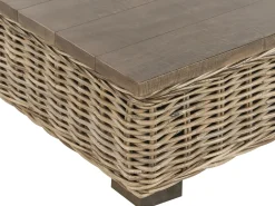 Set da giardino con tavolo 4 posti VARALLO Lato destro Modulare Rattan Grigio