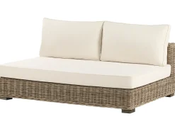 Set da giardino con tavolo 4 posti VARALLO Lato destro Modulare Rattan Grigio
