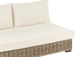 Set da giardino con tavolo 4 posti VARALLO Lato destro Modulare Rattan Grigio