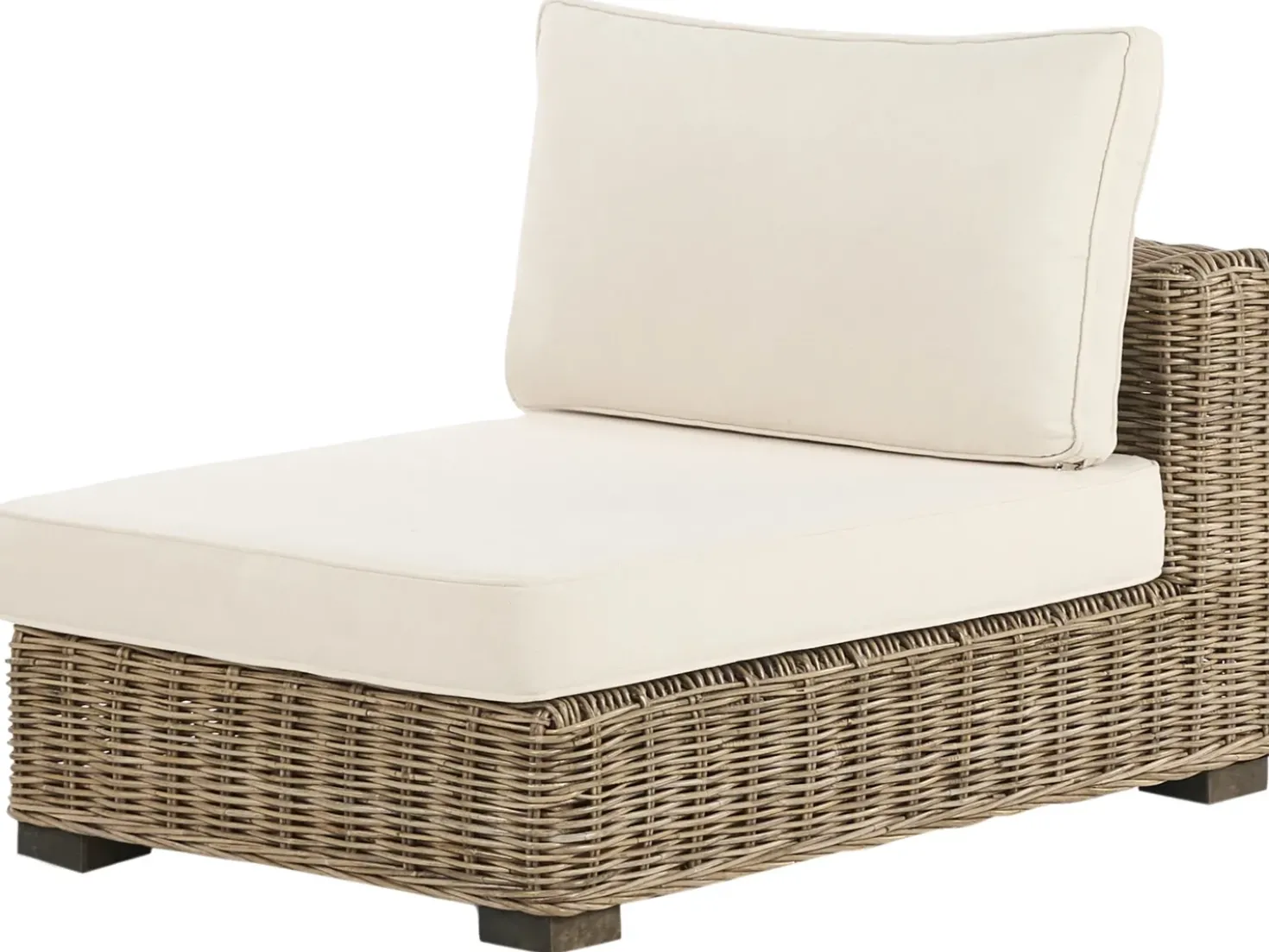 Set da giardino con tavolo 4 posti VARALLO Lato destro Modulare Rattan Grigio