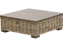 Set da giardino con tavolo 4 posti VARALLO Lato destro Modulare Rattan Grigio