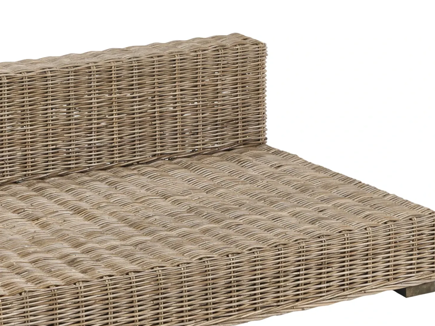Set da giardino con tavolo 4 posti VARALLO Lato destro Modulare Rattan Grigio