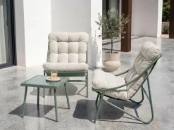 Set da giardino con tavolo 2 posti MOLVENO Metallo Beige/Verde
