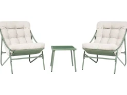 Set da giardino con tavolo 2 posti MOLVENO Metallo Beige/Verde