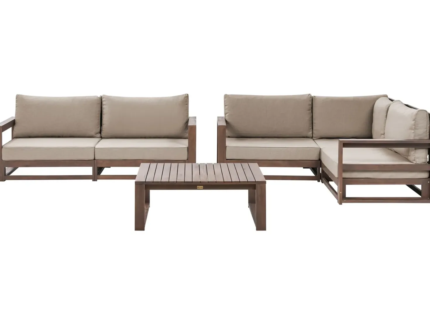 Set da giardino con tavolo 4 posti TIMOR Modulare Legno di acacia certificato Marrone scuro