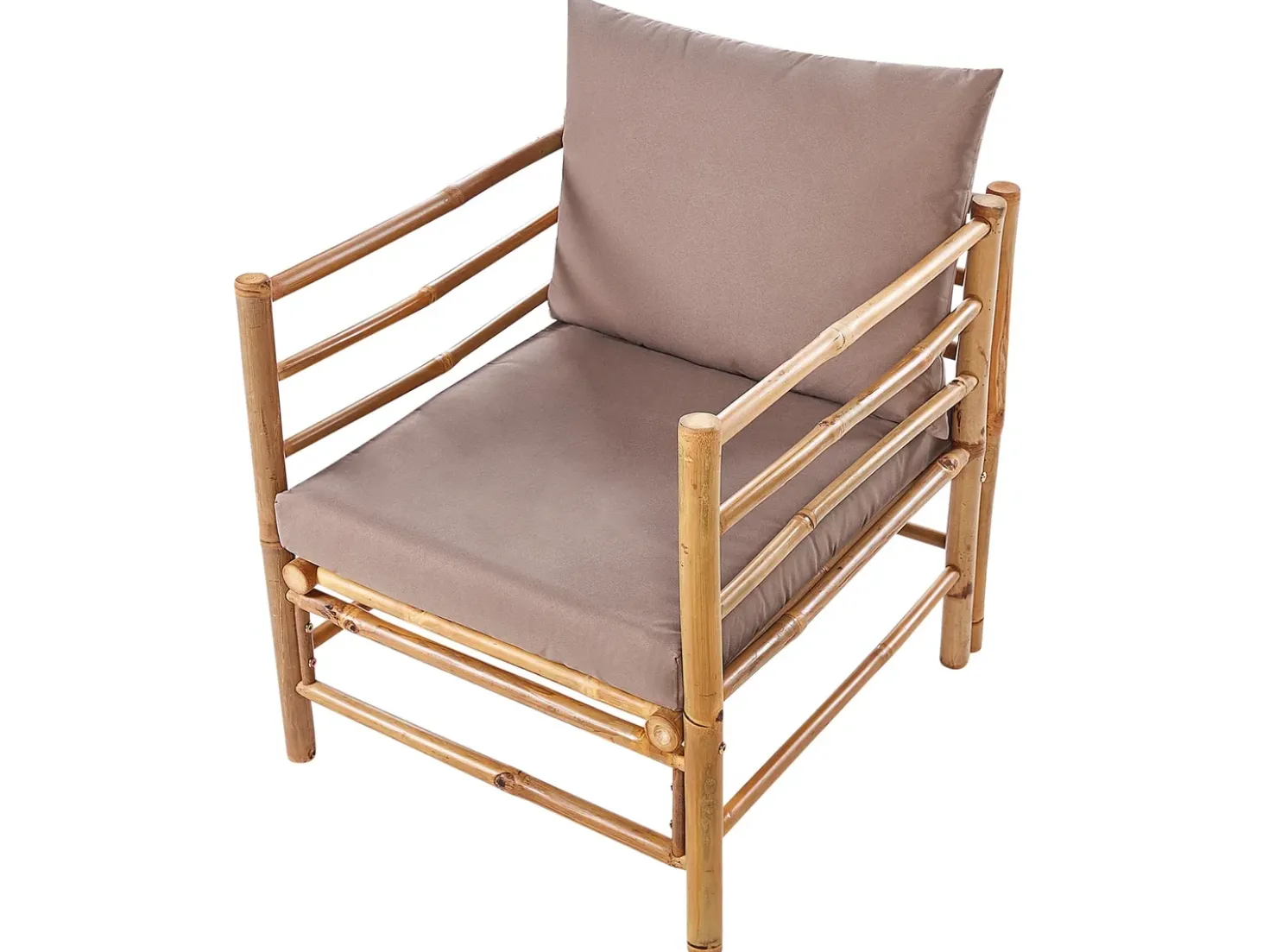 Set da giardino con tavolo 6 posti CERRETO Lato Sinistro Bambù Tortora