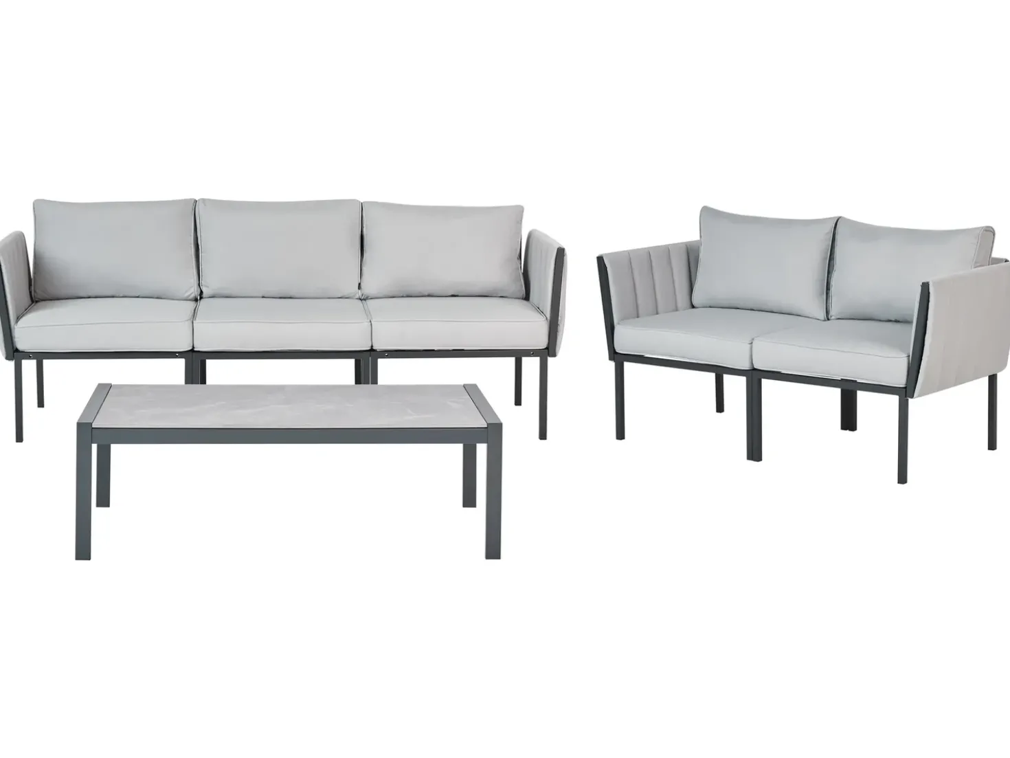 Set da giardino con tavolo 5 posti SKALA Metallo Grigio chiaro
