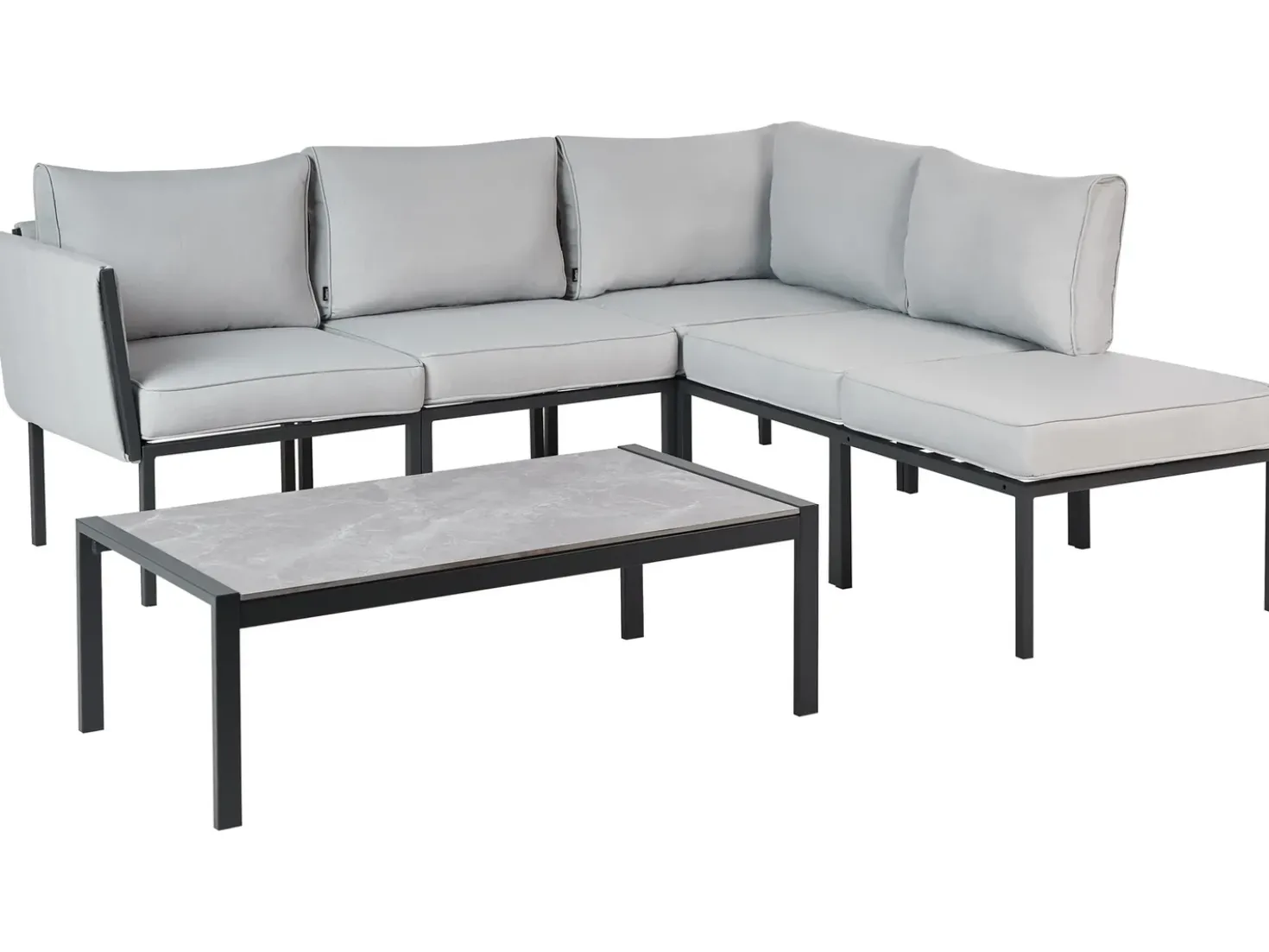 Set da giardino con tavolo 5 posti SKALA Metallo Grigio chiaro