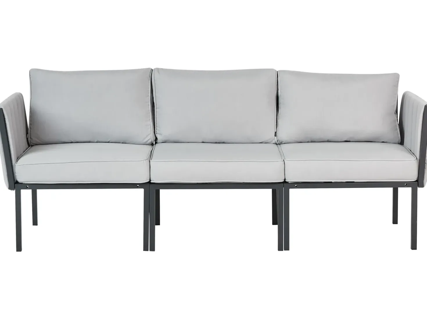 Set da giardino con tavolo 5 posti SKALA Metallo Grigio chiaro
