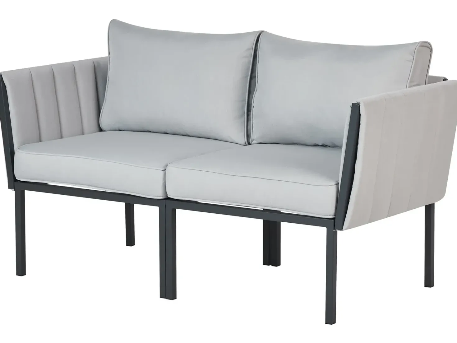 Set da giardino con tavolo 5 posti SKALA Metallo Grigio chiaro