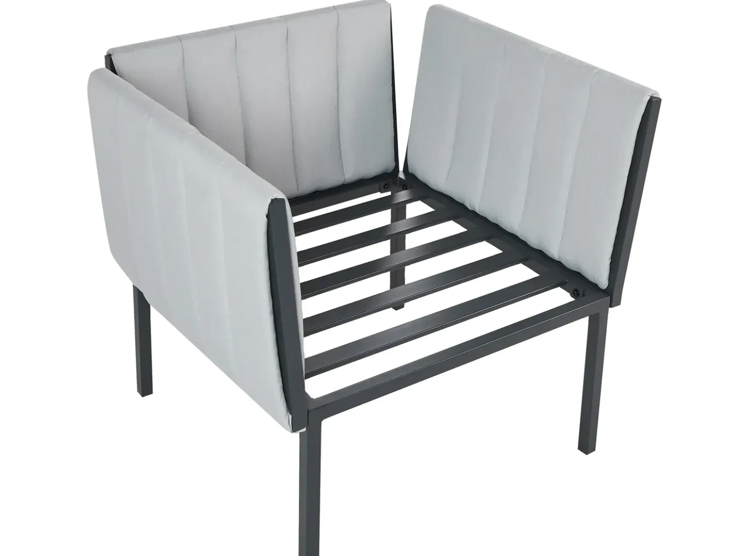 Set da giardino con tavolo 5 posti SKALA Metallo Grigio chiaro
