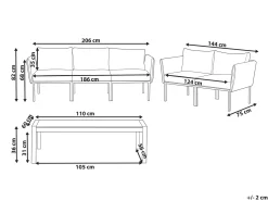Set da giardino con tavolo 5 posti SKALA Metallo Grigio chiaro