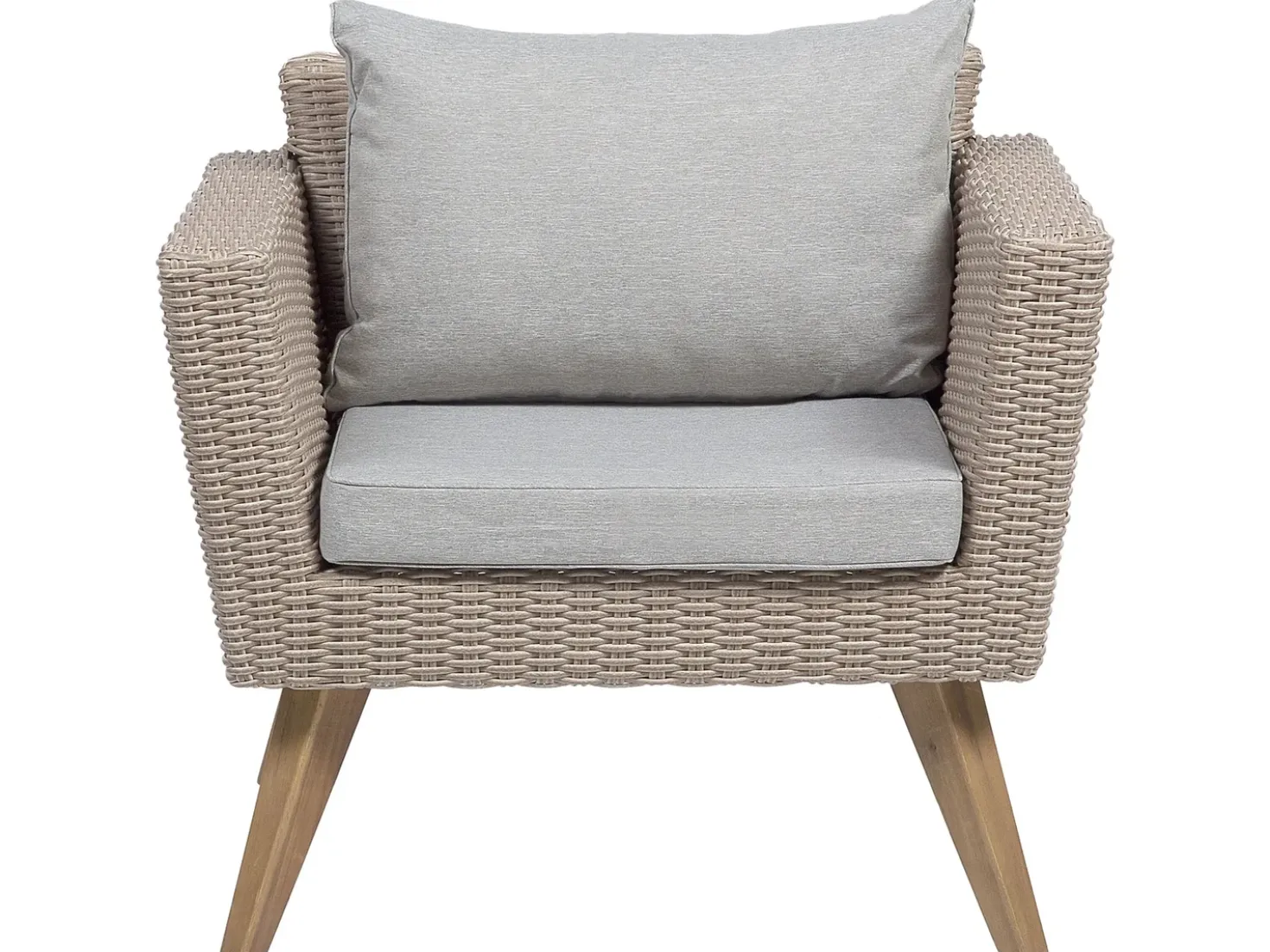 Set da giardino con tavolo 5 posti VITTORIA Rattan sintetico (PE) Grigio