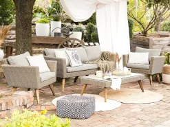 Set da giardino con tavolo 5 posti VITTORIA Rattan sintetico (PE) Grigio
