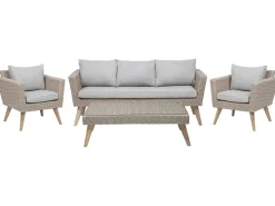 Set da giardino con tavolo 5 posti VITTORIA Rattan sintetico (PE) Grigio